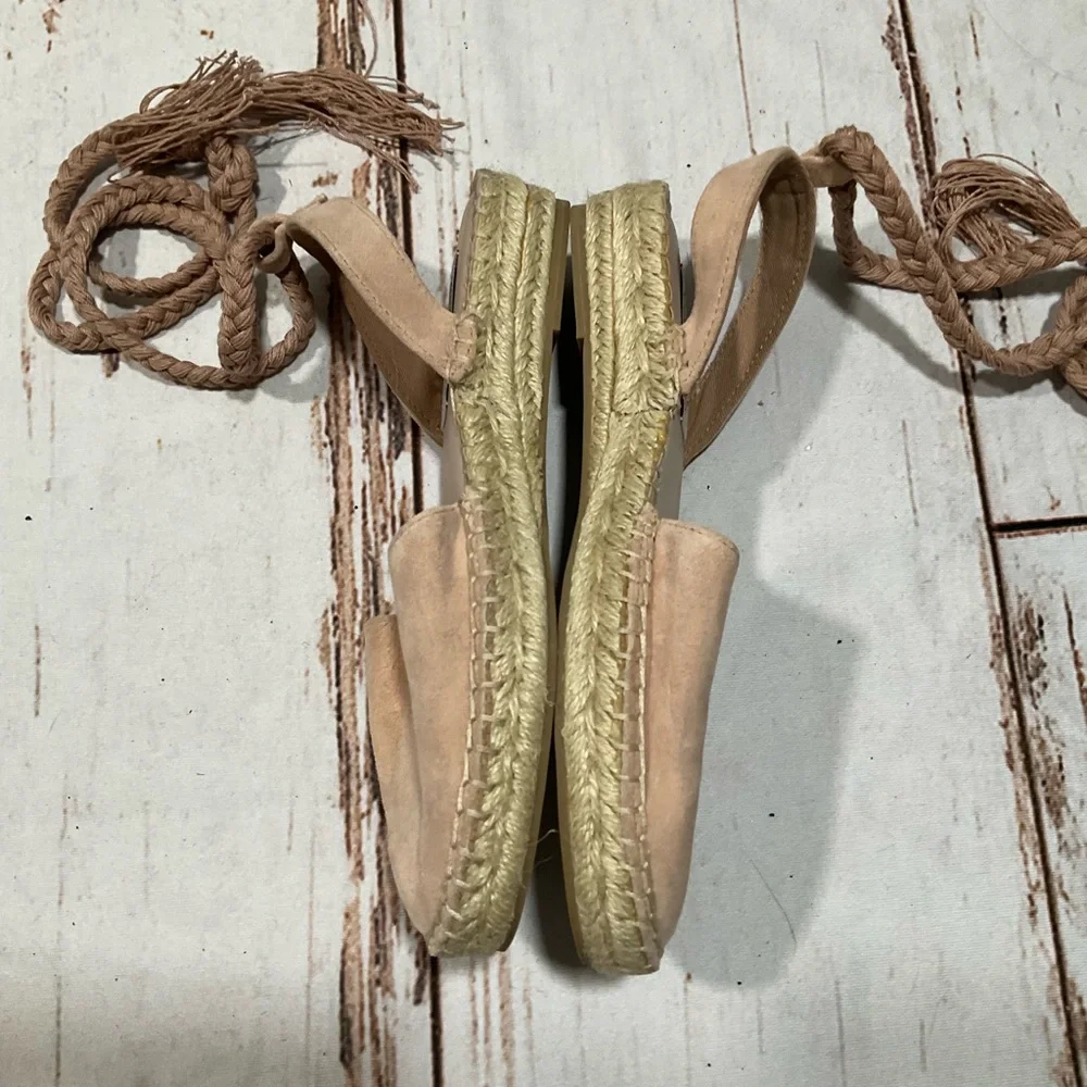 NWOT STEVE MADDEN MESA‎ LEATHER ESPADRILLE ANKLE ROPE TIE SANDALS
